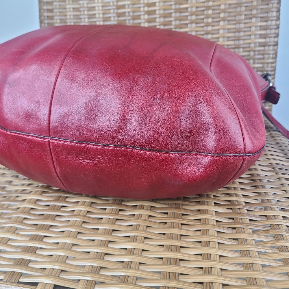 Coach Red Leather Shoulder Bag - Picture 12 of 16